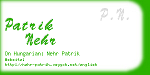 patrik nehr business card